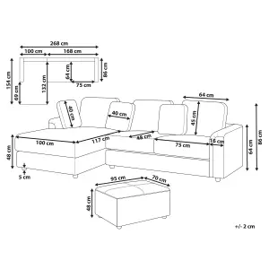 Right-Hand Corner Sofa with Ottoman KOHLO Light Beige Fabric Right Hand