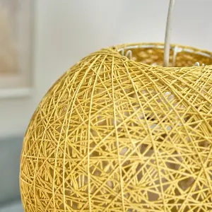 ValueLights Bjorn Modern Cream Lattice Wicker Rattan Globe Ball Style Ceiling Pendant Light Lampshade