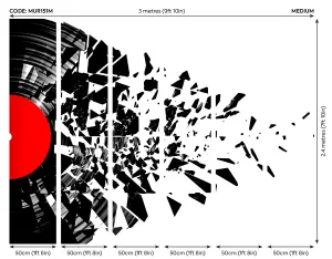 Origin Murals Smashed Vinyl Monochrome Matt Smooth Paste the Wall Mural 300cm wide x 240cm high