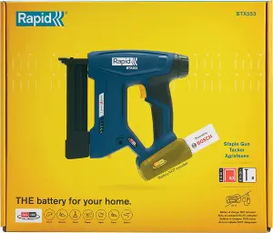 Rapid Power Tools BTX553 18V P4A Battery-Powered Staple Gun Cordless Upholstery & Craft Stapler