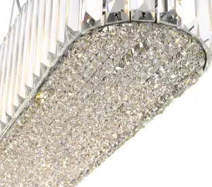 Luminosa Spring 6 Light Small Ceiling Pendant Chrome, Clear with Crystals, G9