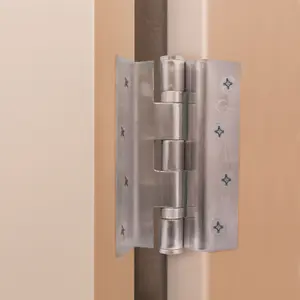 AFIT Satin Stainless Steel Rebated Cranked Stormproof Hinges 4" 102mm - Pair