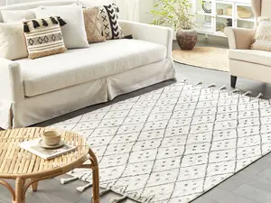 Cotton Area Rug 140 x 200 cm Black and White AGADIR