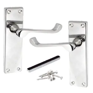 Door Handles Victorian Scroll Lever Latch - Chrome 150 x 40mm