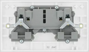 BG Double 13A Switched Socket & White inserts, Pack of 5
