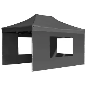 Berkfield Professional Folding Party Tent with Walls Aluminium 4.5x3 m Anthracite