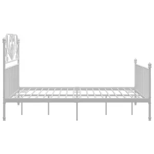 vidaXL Bed Frame White Metal 140x200 cm