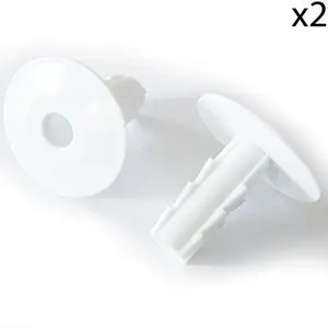 2x 8mm White Single Cable Bushes Feed Through Wall Cover Coaxial Hole Tidy Cap