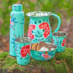 BillyCan Hand-Painted Picnic Water Jug - 1.7L - Peony