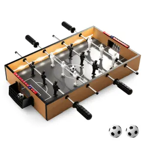 COSTWAY 51cm Foosball Table Mini Football Table w/ LED Lights Compact Game Table