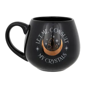 Something Different Let Me Consult My Crystals Round Mug Black (One Size)