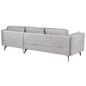 Corner Sofa ALTAN Light Grey Velvet Left Hand