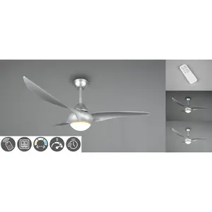 Madiun 1155cm Ceiling Fan with LED Lights Silver