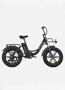 Engwe L20 - Step-Thru Long Range Electric Bike, Onyx Black / No Upgrade Battery