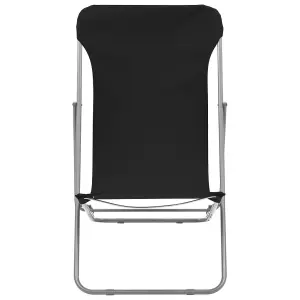 Berkfield Folding Beach Chairs 2 pcs Steel and Oxford Fabric Black