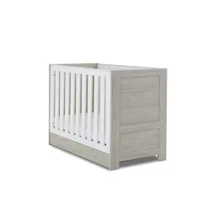 Nika Mini Cot Bed & Underdrawer Grey Wash/White