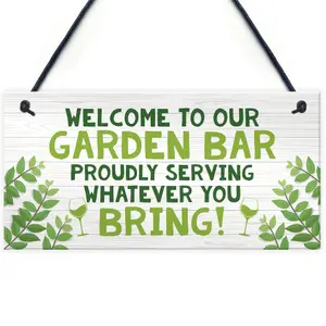 Garden Bar Sign Hanging Door Wall Home Bar Sign Sign Gift Bar Sign