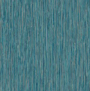 Fine Decor FD24901 Vertical Grasscloth Wallpaper, Blue/Copper