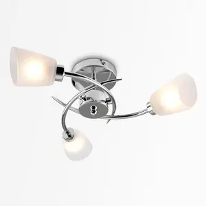 Saniya Glass Semi Flush Mount Polished Chrome / Yes