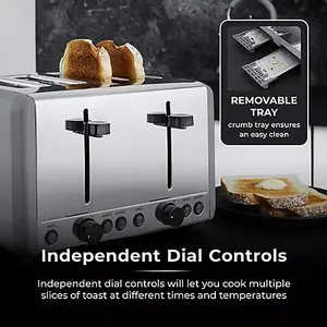 Tower Sera Kettle & 4 Slice Toaster Set Grey