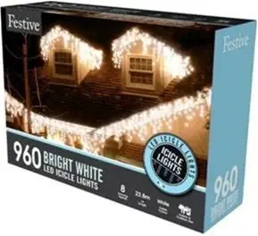 Outdoor Christmas Lights - White - 960 Led Lights