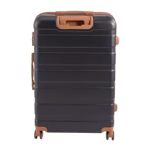 4PCS Lockable ABS Travel Suitcase Set in Black and Brown