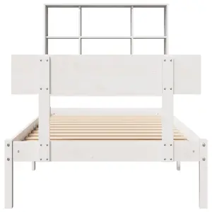 Berkfield Bookcase Bed without Mattress White 100x200 cm Solid Wood Pine