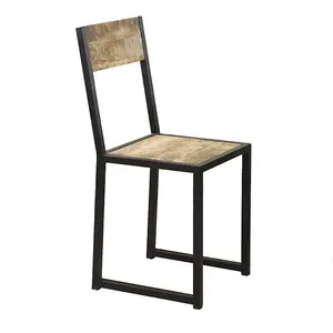 Cosmo Industrial Dining Chair (Set of 2) - Solid Mango Wood/Metal - L40 x W40 x H90 cm