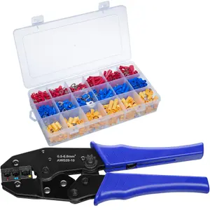 Crimping Tool - 0.5 - 6 mm², with 700 multicoloured ferrules - blue