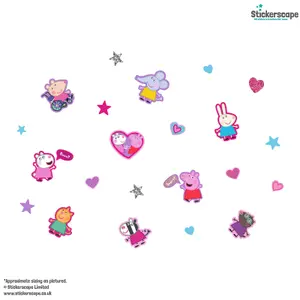 Peppa Pig Wall Sticker Pack Children's Bedroom Nursery Playroom Décor Self-Adhesive Removable