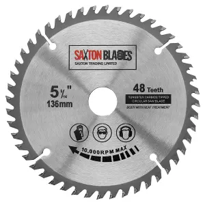 Saxton TCT13648T TCT Circular Blade 136mm x 48T