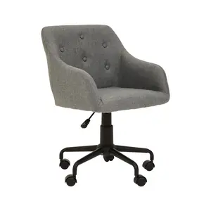 Interiors by Premier Brent Tufted Grey And Black Home Office Chair