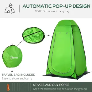 Outsunny Camping Shower Tent w/ Pop Up Design, Outdoor Dressing Changing Room