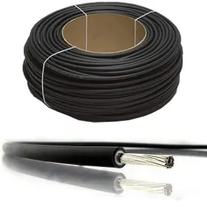 Solar Panel Black 6mm PV Cable DC Rated Insulated Wire (50 Meters Drum)