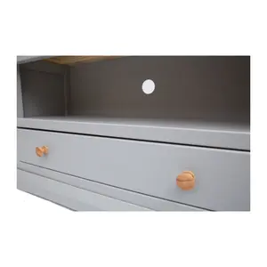 Loreo Light Grey 1 Drawer TV Cabinet Wood Knob