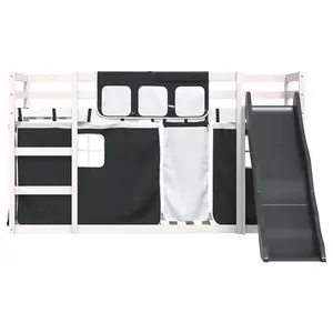 Berkfield Bunk Bed without Mattress with Slide White and Black 80x200 cm