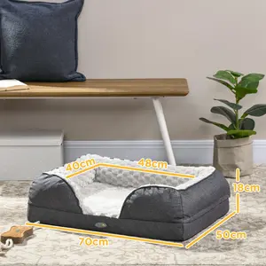 Polyester Pet Bed Grey / 18cm H x 70cm W x 50cm D