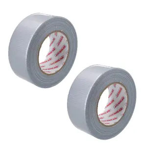 2 x Heavy Duty Waterproof Silver Duct Tape 50mm Wide x 50 Metres Total Length