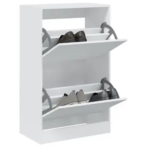 Shoe Cabinet White 60x34x96.5 cm Engineered Wood