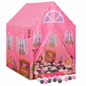 Berkfield Children Play Tent with 250 Balls Pink 69x94x104 cm