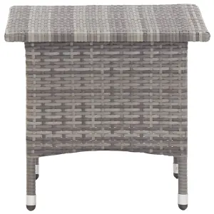 Berkfield Tea Table Grey 50x50x47 cm Poly Rattan