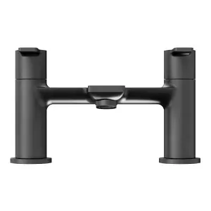 GoodHome Akita Matt Black Deck-mounted Manual Single Bath Filler Tap