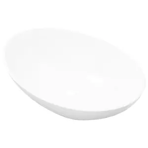 Berkfield Luxury Ceramic Basin Oval-shaped Sink White 40 x 33 cm