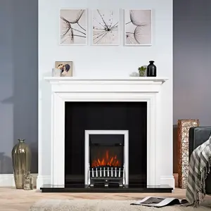 Focal Point Blenheim 2kW Chrome effect Electric Fire (H)555mm (W)390mm (D)114mm