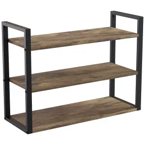 Lana Matt Wood Rectangular Wall-mounted Bathroom Shelf (D)23.5cm (H)48cm (L)23.5cm