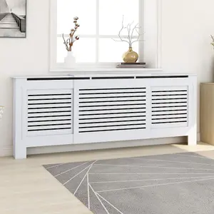 MDF Radiator Cover White 205 cm