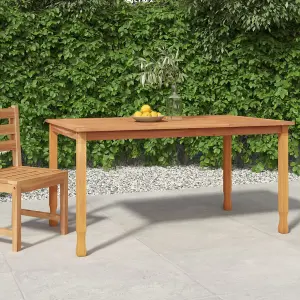 Berkfield Garden Dining Table 150x90x75 cm Solid Wood Teak