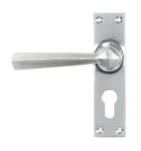 From The Anvil Satin Chrome Straight Lever Euro Lock Set