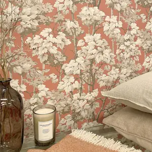 Rivington Tree Wallpaper Burnt Orange Belgravia 2502