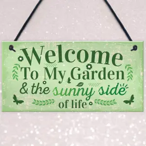 Red Ocean Welcome To My Garden Plaque Outdoor Shed Summer House Sign Novelty Chic Decor Friendship Gift